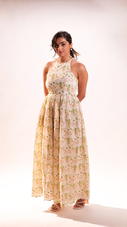 Bloom Halter Maxi Dress